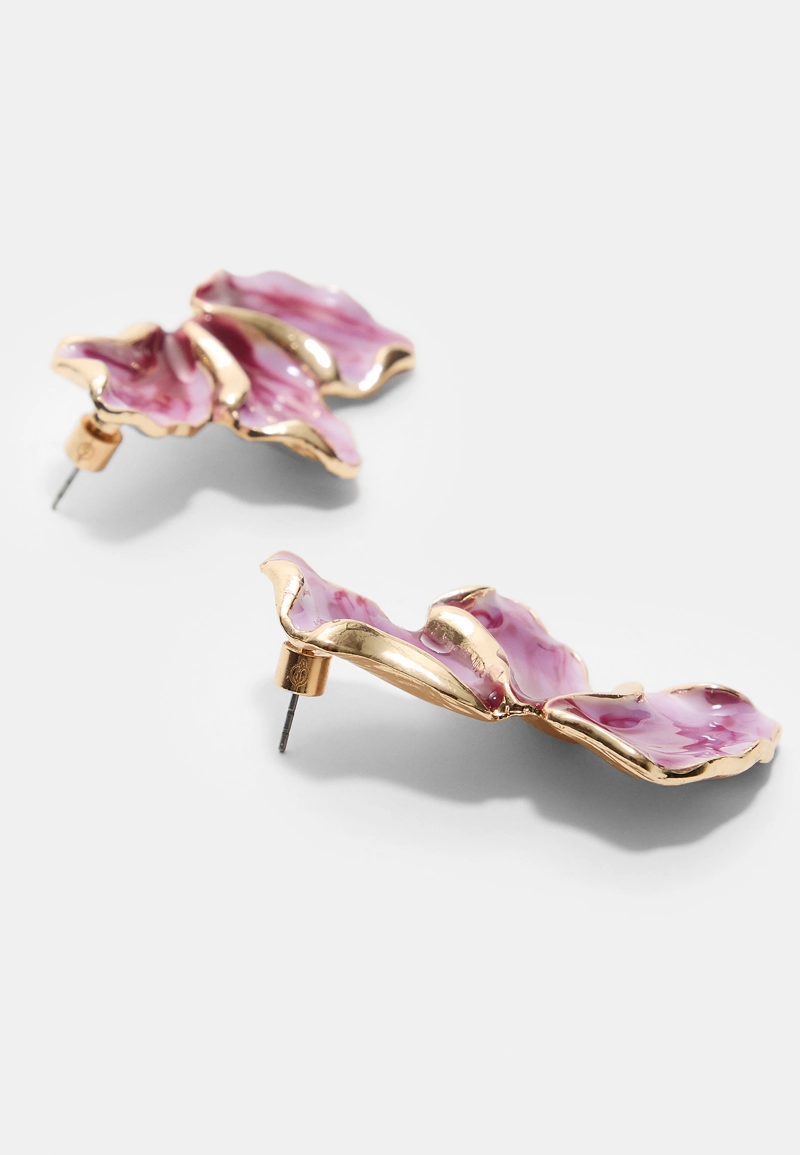 Серьги-веера с эмалью