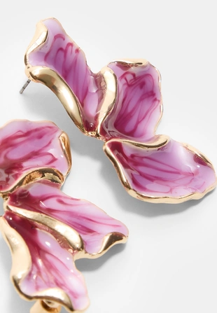 Серьги-веера с эмалью- Заказать в России