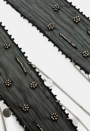 Тонкий платок с бусинами- Заказать в России