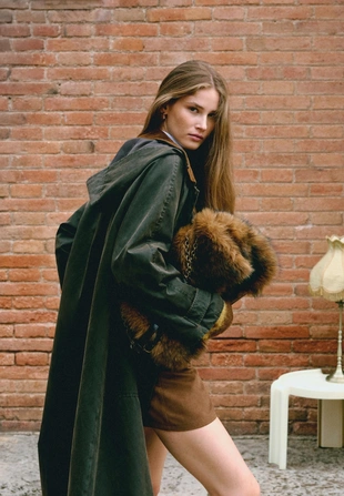 Сумка на плечо из искусственного меха- Заказать в России