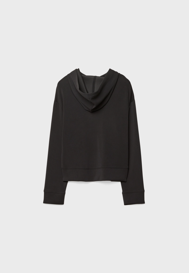 Толстовка с капюшоном из мягкой ткани с пуговицами