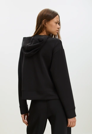 Толстовка с капюшоном из мягкой ткани с пуговицами- Заказать в России