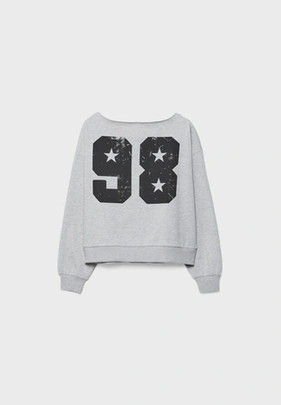 PRINTED ASYMMETRIC SWEATSHIRT- Заказать в России