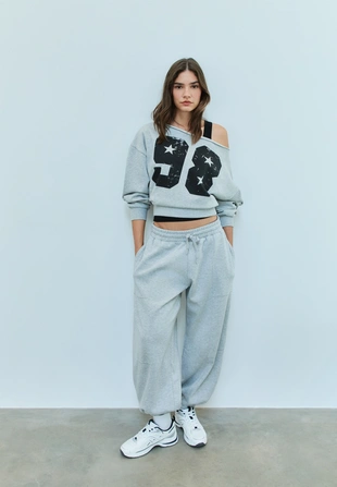 PRINTED ASYMMETRIC SWEATSHIRT- Заказать в России