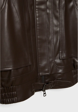 Куртка оверсайз из искусственной кожи- Заказать в России