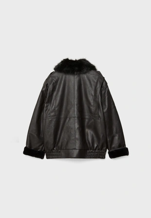 Комбинированная куртка из искусственной кожи- Заказать в России