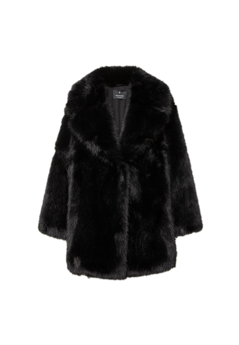 Пальто из искусственного меха стандартной длины