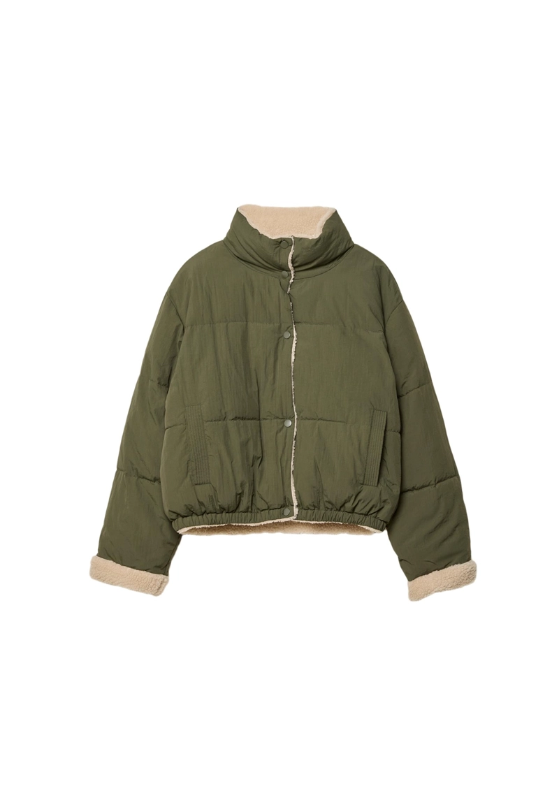 Двусторонняя стеганая куртка из искусственной овчины