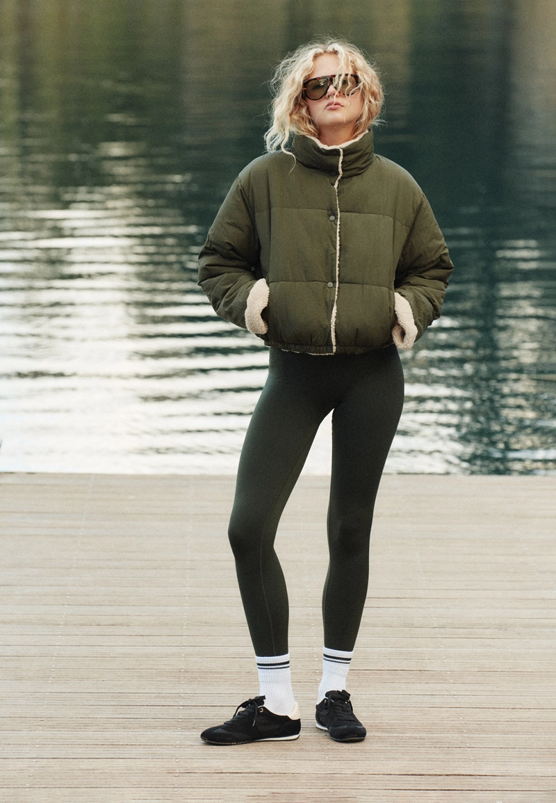 Двусторонняя стеганая куртка из искусственной овчины