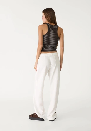 Брюки с карманом из льна- Заказать в России