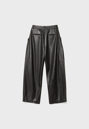 Брюки свободного кроя из искусственной кожи- Заказать в России