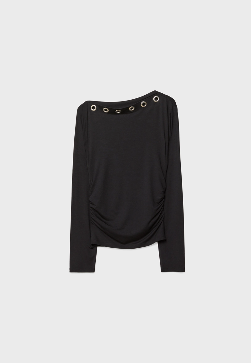 Футболка асимметричная с люверсами