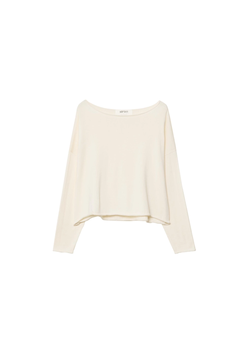 Укороченный джемпер с вырезом «лодочка»