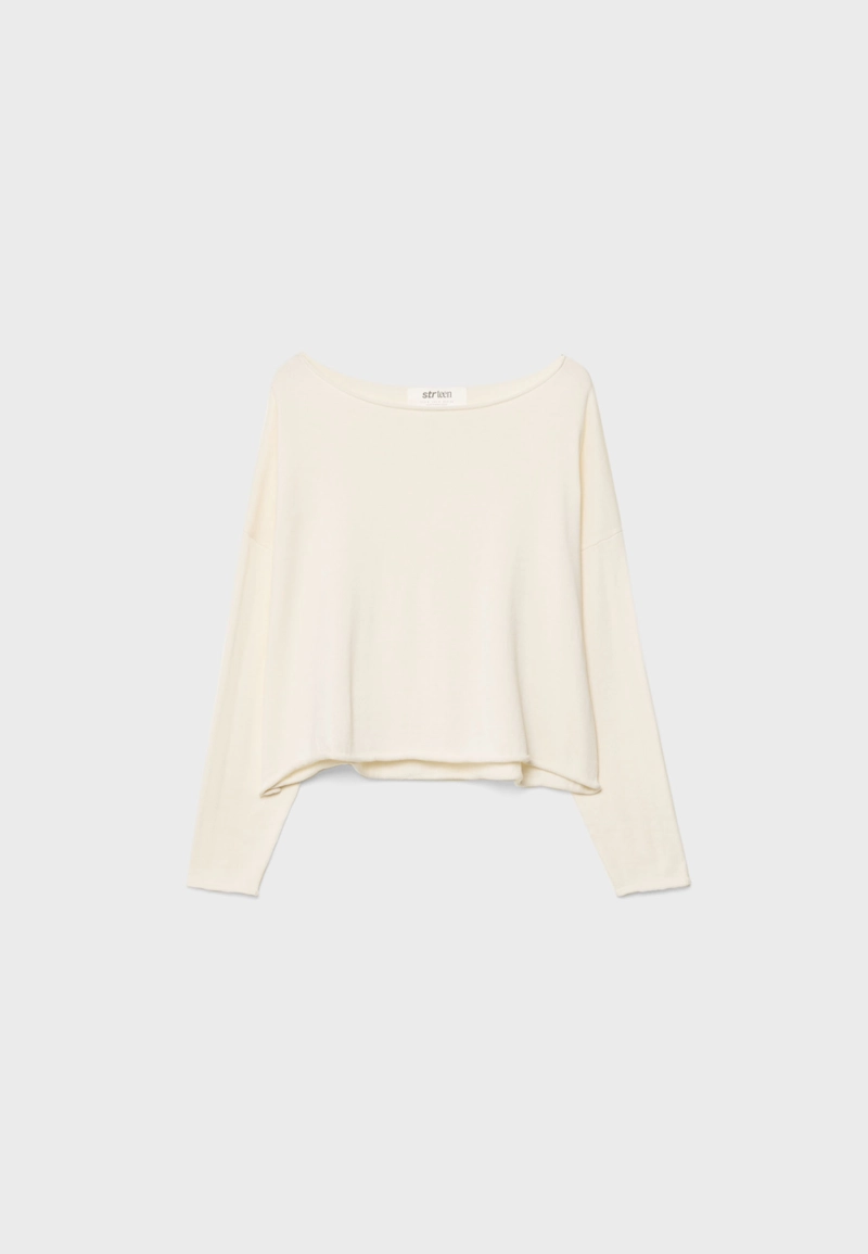 Укороченный джемпер с вырезом «лодочка»