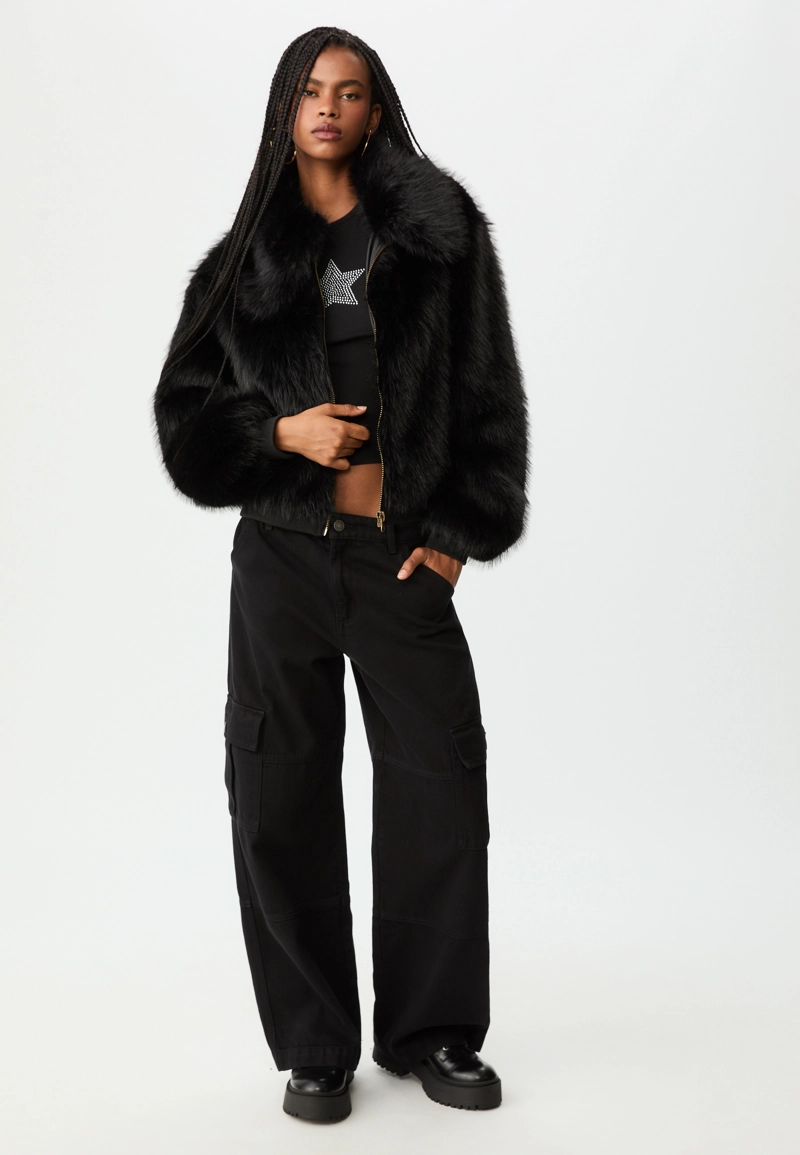 Куртка из искусственного меха на молнии