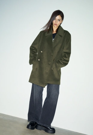 Двубортное пальто- Заказать в России