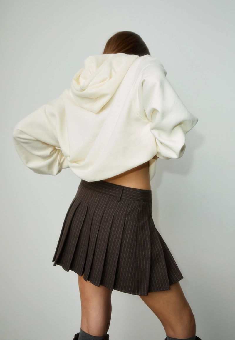 Мини-юбка в полоску с плиссировкой