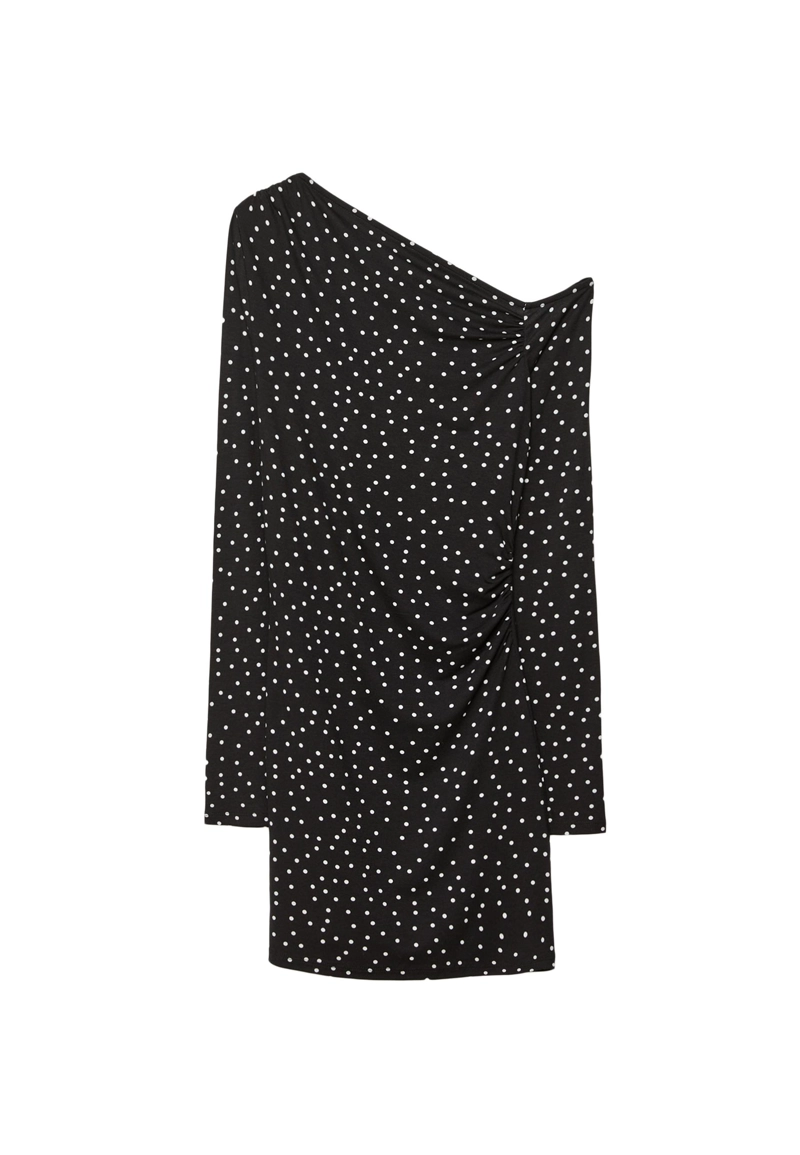 Короткое платье в горошек