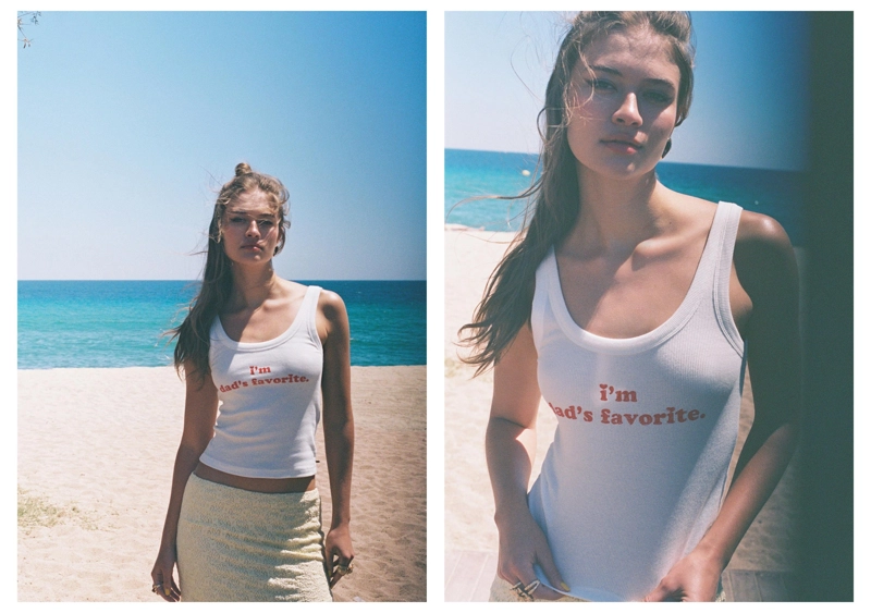 Топ на бретелях с надписью