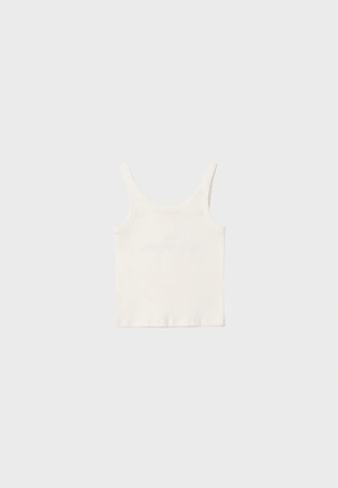 Топ на бретелях с надписью- Заказать в России