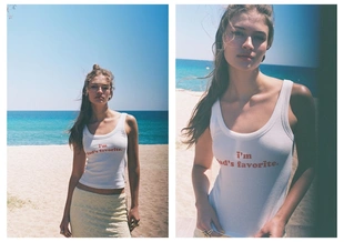 Топ на бретелях с надписью- Заказать в России