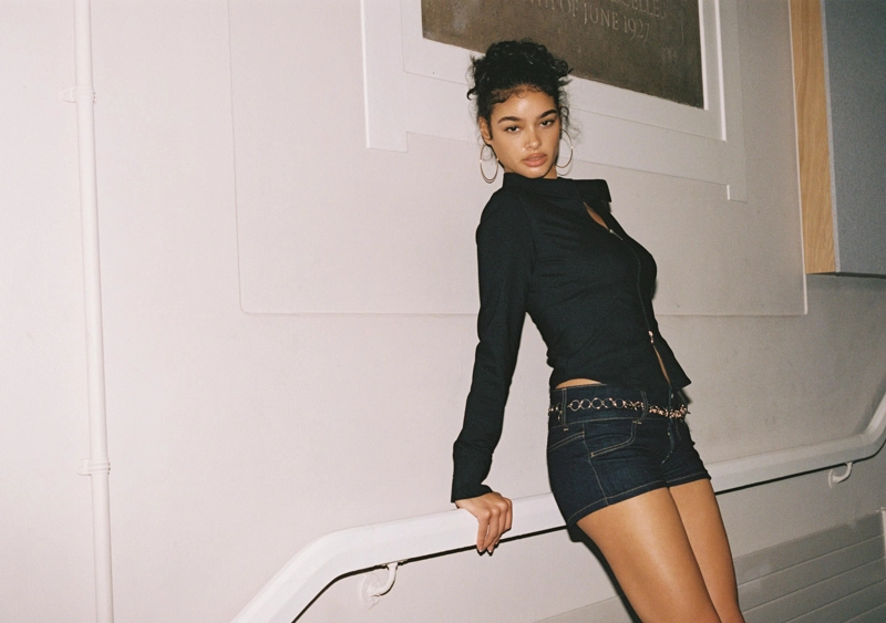 Мини-шорты из денима