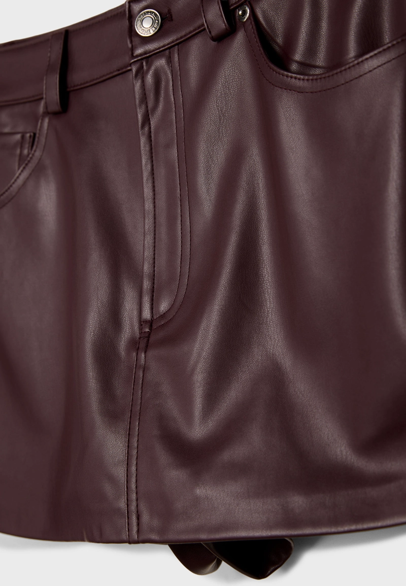 D62 Мини-юбка-шорты из искусственной кожи