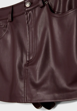 D62 мини-юбка-шорты из искусственной кожи- Заказать в России