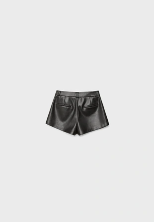 Мини-шорты из искусственной кожи- Заказать в России