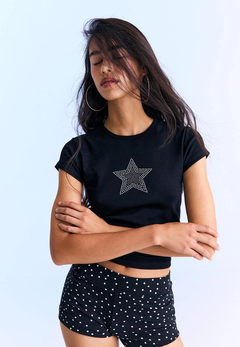 Мини-шорты в горошек