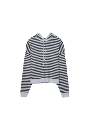 STRIPED HOODED SWEATER- Заказать в России