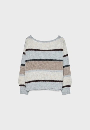 Джемпер в полоску с вырезом-лодочкой- Заказать в России