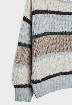 Джемпер в полоску с вырезом-лодочкой- Заказать в России