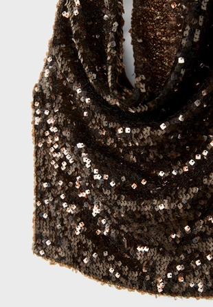 Драпированный топ с блестками- Заказать в России