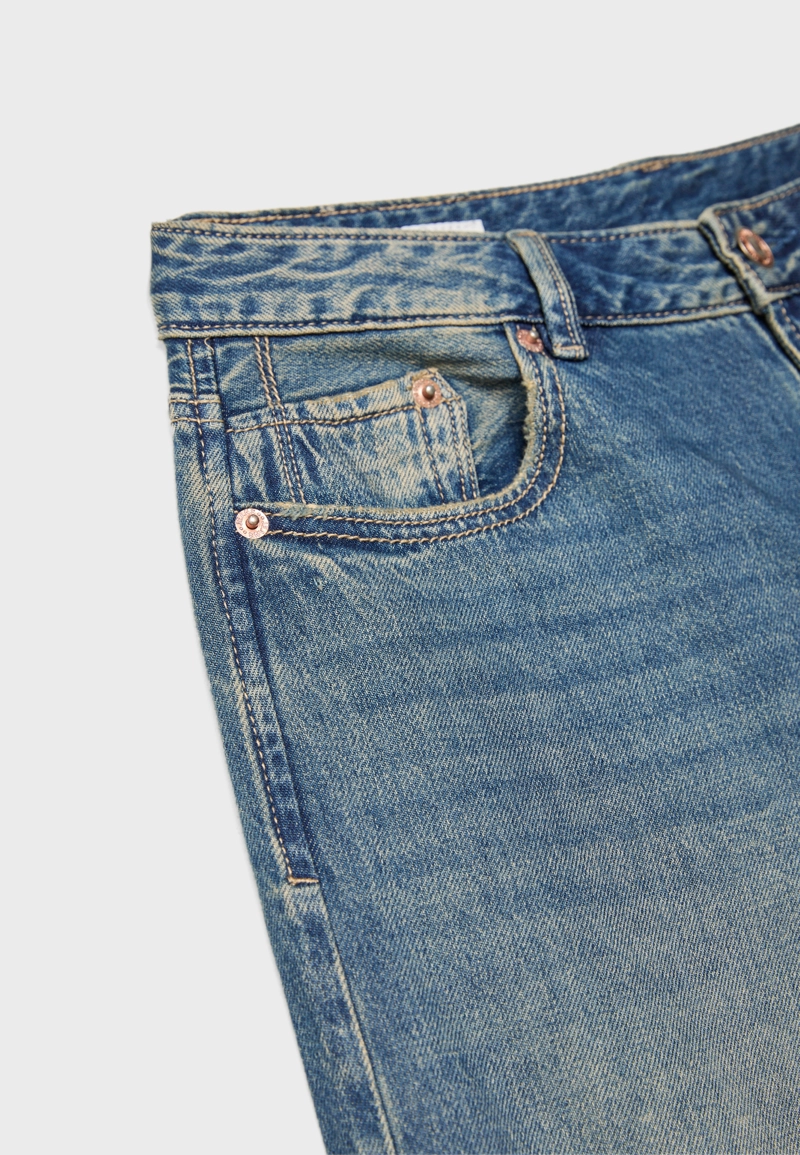 Джинсы D91 с низкой посадкой и широкими штанинами