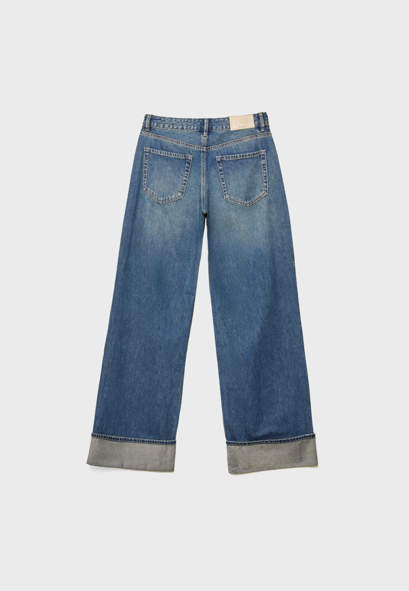 Джинсы D91 с низкой посадкой и широкими штанинами