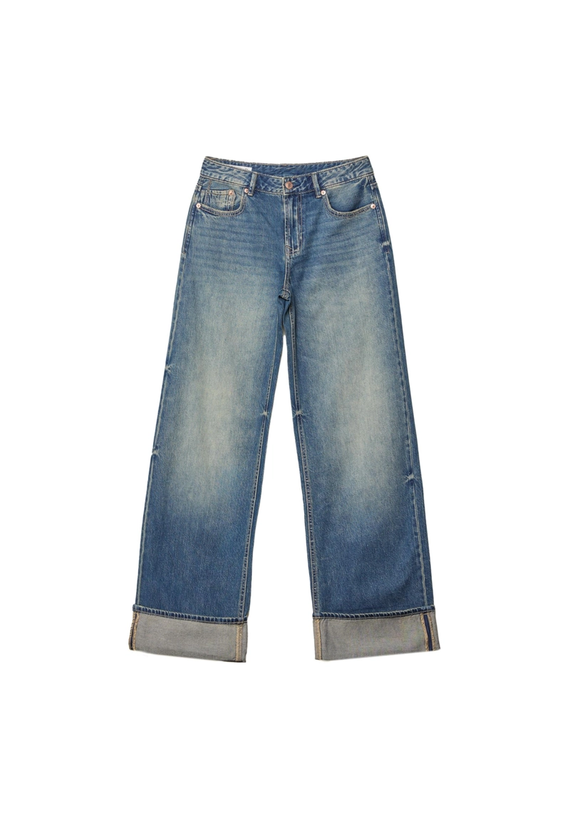 Джинсы D91 с низкой посадкой и широкими штанинами