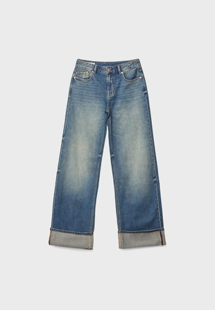 Джинсы D91 с низкой посадкой и широкими штанинами- Заказать в России