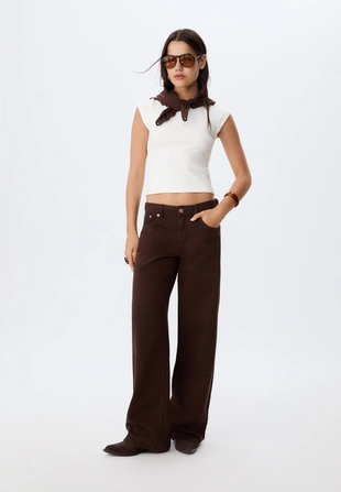 Джинсы D91 с низкой посадкой и широкими штанинами- Заказать в России