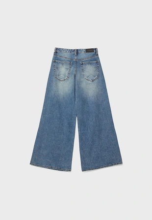 Джинсы с низкой посадкой и широкими штанинами, украшенные звездами- Заказать в России