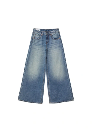 Джинсы с низкой посадкой и широкими штанинами, украшенные звездами- Заказать в России