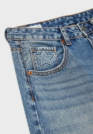 Джинсы с низкой посадкой и широкими штанинами, украшенные звездами- Заказать в России