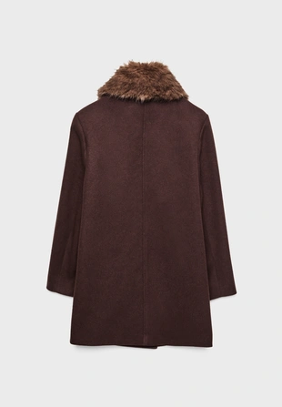 Пальто с воротником из искусственного меха- Заказать в России