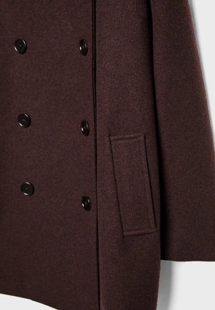 Пальто с воротником из искусственного меха- Заказать в России