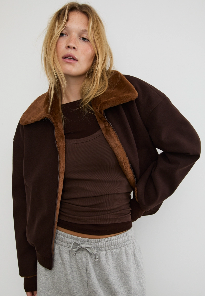 Двусторонняя куртка с искусственным мехом