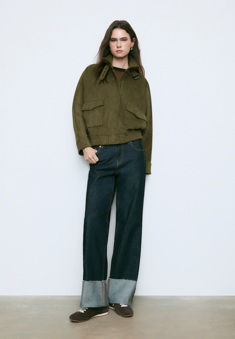 Куртка оверсайз из искусственной замши