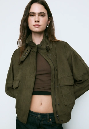 Куртка оверсайз из искусственной замши- Заказать в России