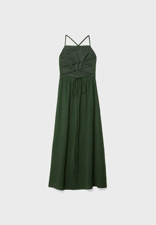 Длинное струящееся платье с открытой спиной- Заказать в России