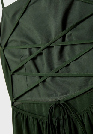 Длинное струящееся платье с открытой спиной- Заказать в России