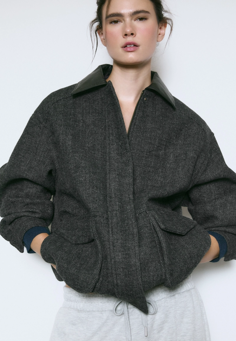 Куртка с карманами «елочка»